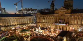 Birmingham Christmas Market 2025 Victoria Square at night