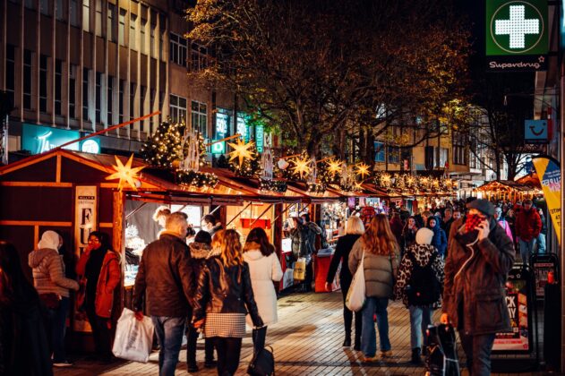 Shopping at Bristol Christmas Market 2025.