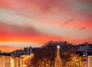 Bristol Christmas Market 2025 Aerial shot of Bristol Christmas Market 2025