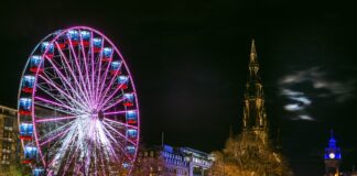 The big wheel overlooking Edinburgh Christmas Market 2025