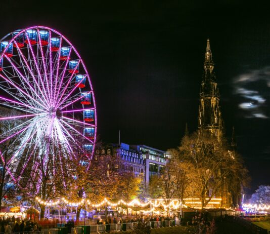 The big wheel overlooking Edinburgh Christmas Market 2025