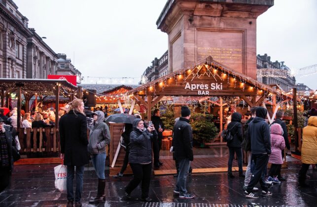 The stalls at Newcastle Christmas Market 2025.