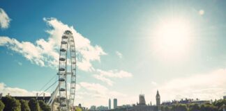 The London Eye overlooking the River Thames