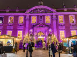 Worcester Christmas Market all lit up